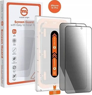 Mbrojtës ekrani privatësie Mobile Origin për iPhone 15 Pro, xham i temperuar, 2 copë, transparent