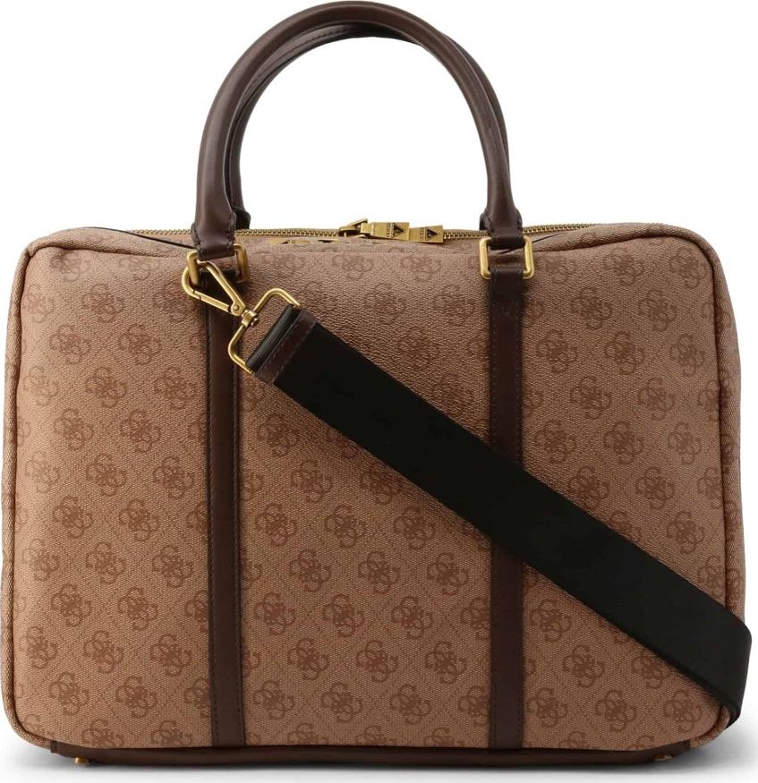 Çantë biznesi Guess Vezzola, për laptop, poliuretani dhe tekstil, kafe