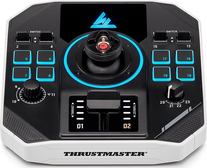 Gamepad Thrustmaster SOL-R2 Space Sim, joystick dhe throttle, me ndriçim RGB, i zi