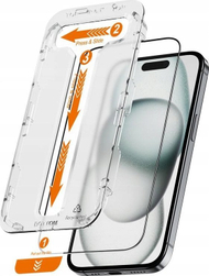 Xham mbrojtës Crong EasyShield, 2 copë, për iPhone 15 Plus, i zi