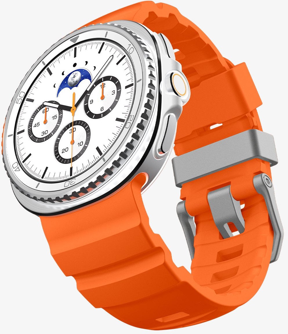 Ремен Spigen Silicone Band, за Samsung Galaxy Watch 8 46mm 44mm 40mm, силикон, портокалова