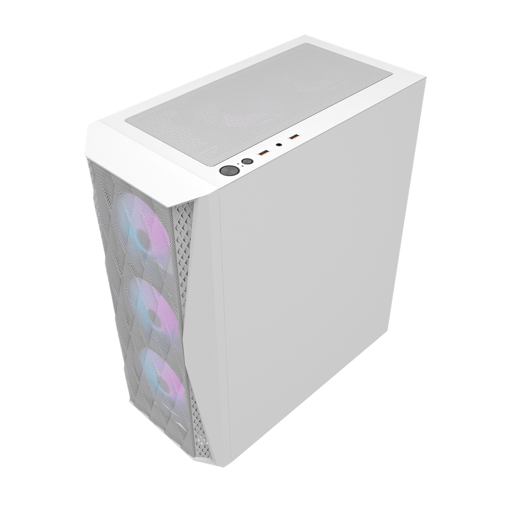 Kasë Darkflash DK352 Mesh ARGB, e bardhë, Midi Tower