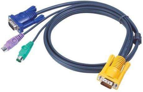 Kabllo KVM ATEN PS2, 3m, slim, ngjyrë gri