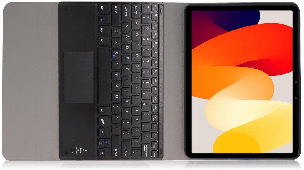 Kopertinë me tastierë Bluetooth për tablet Redmi Pad SE, me touchpad, lëkurë ekologjike, e zezë