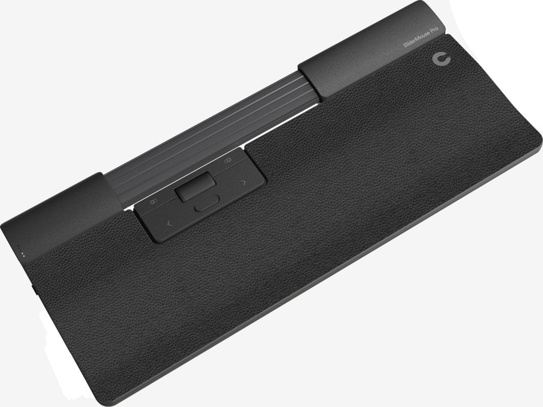 Maus ergonomik Contour SliderMouse Pro CDSMPRO10210, pa kabllo, Bluetooth 2.4 GHz, lëkurë vegane, i zi