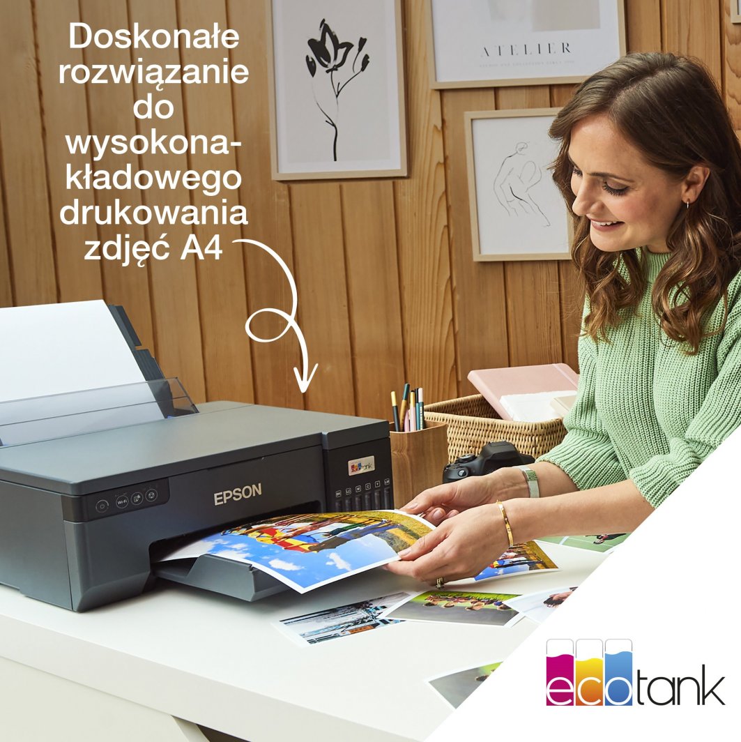 Printer për foto Epson EcoTank L8050 5760 x 1440 DPI 8" x 12" 20x30 cm Wi-Fi, i zi
