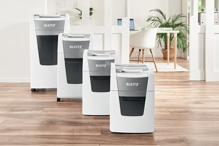 Shredder dokumentesh Leitz Small Office 100, auto 100 fletë, P-4, gri e bardhë