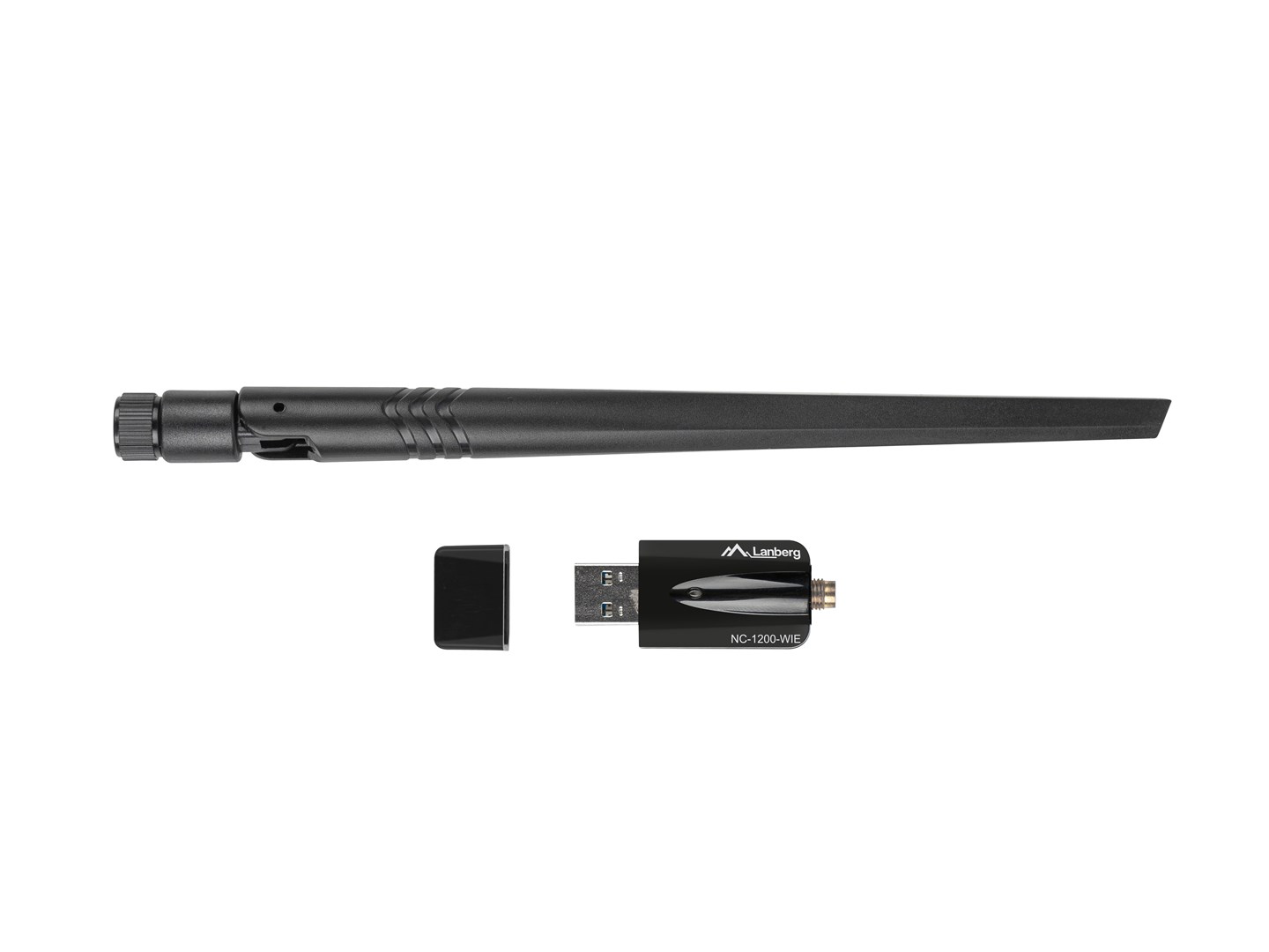 Përshtatës rrjeti Lanberg NC-1200-WIE, USB 3.2, Wi-Fi, 1200Mbps, i zi