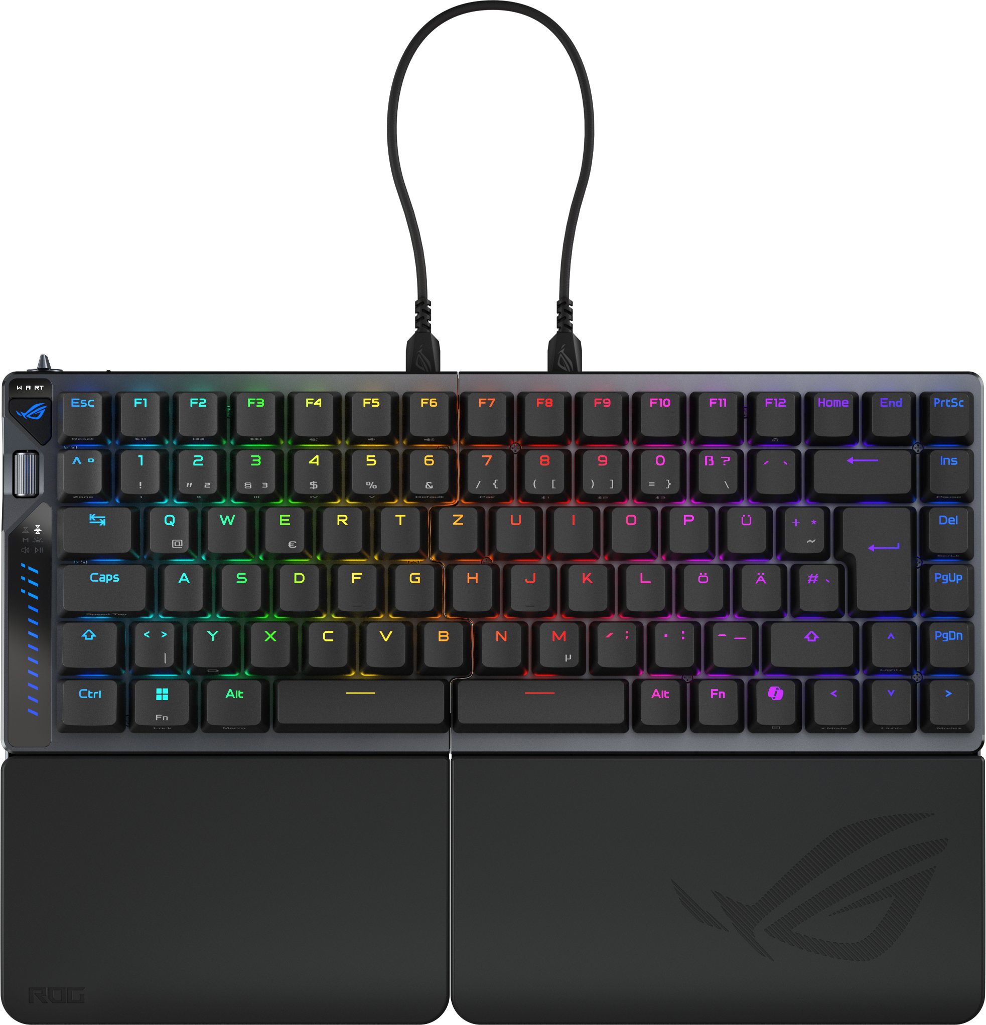 Tastierë lojrash ASUS ROG Falcata, ergonomike, me butona të rehatshëm, e zezë
