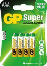 Bateri GP, alkaline, AAA, 4 copa