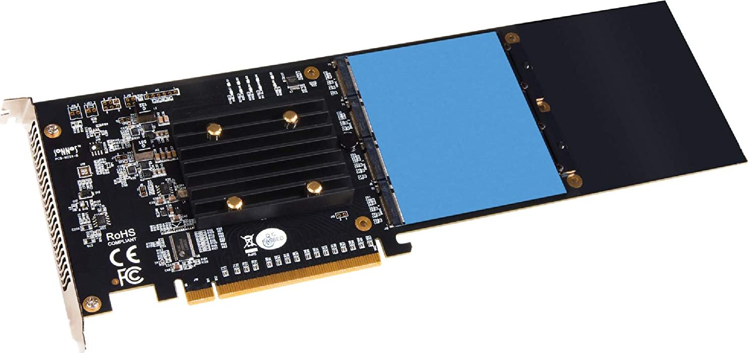 Kartë zgjeruese Sonnet SO-FUS-SSD-4X4-E3S, PCIe 3.0 x16, 4x M.2 NVMe, pa zhurmë