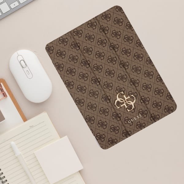Mbulesë tablet Guess GUFC13RM24PS4SGW për iPad Air 13" 2024, magnetike, me logo të madhe, kafe