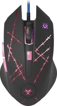 Maus gaming Defender Forced GM-020L, optik, USB, i zi me ndriçim RGB