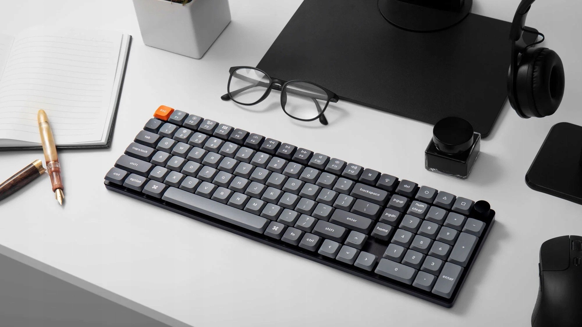 Tastierë mekanike Keychron K17 Max QMK, wireless, RGB LED, e zezë
