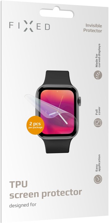 Folie mbrojtëse FIXED Invisible Protector për Apple Watch 45mm, 2 copa