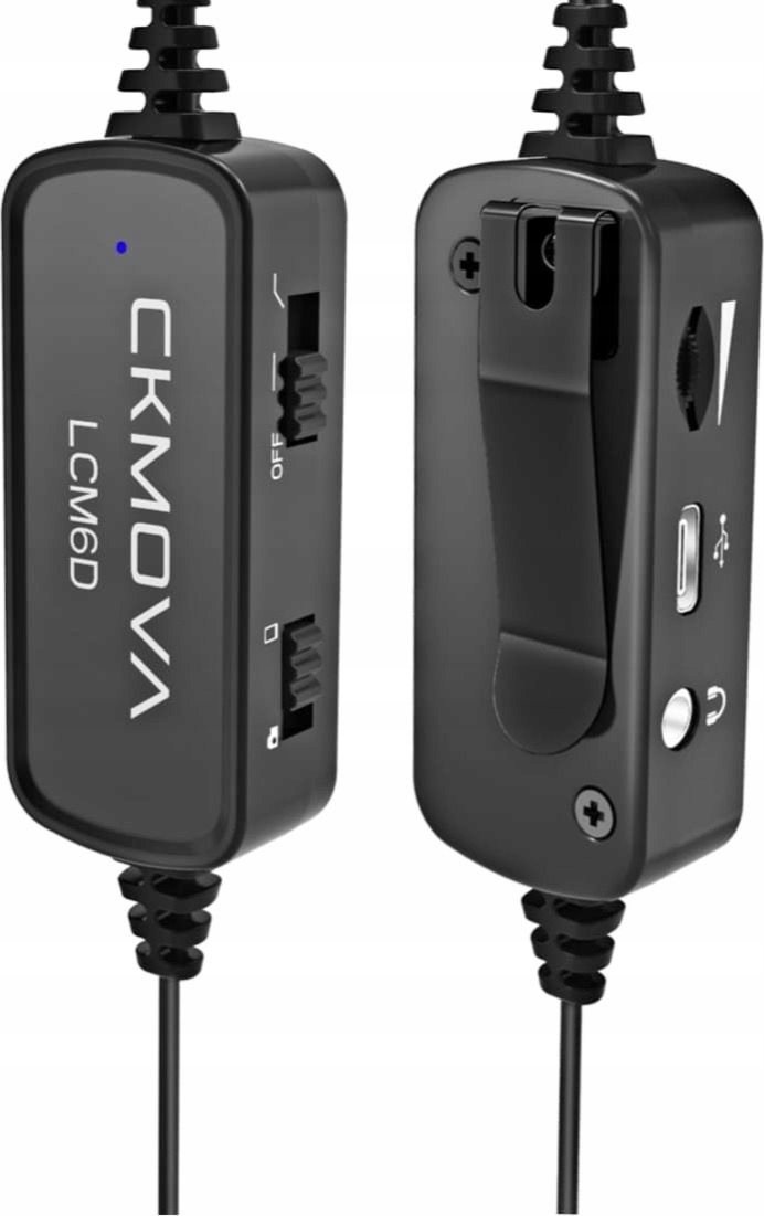 Mikrofon lavalier Ckmova LCM6D, set me dy mikrofona, kabllo 6m, lidhje 3.5mm TRRS, i zi