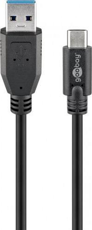 Kabllo USB Goobay USB-A - USB-C, 3 m, e zezë