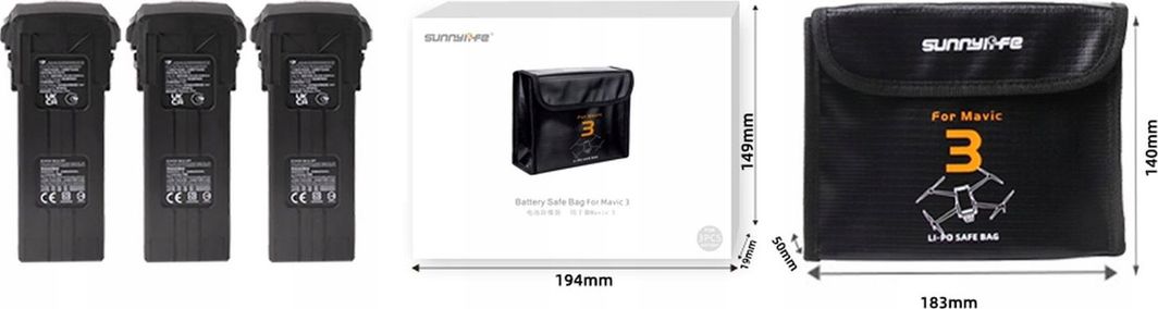 Mbështjellëse SunnyLife për bateri të DJI Mavic 3, e zezë