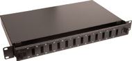 Panel fibër optike Lanview 19" 1U, 12 porta, i zi