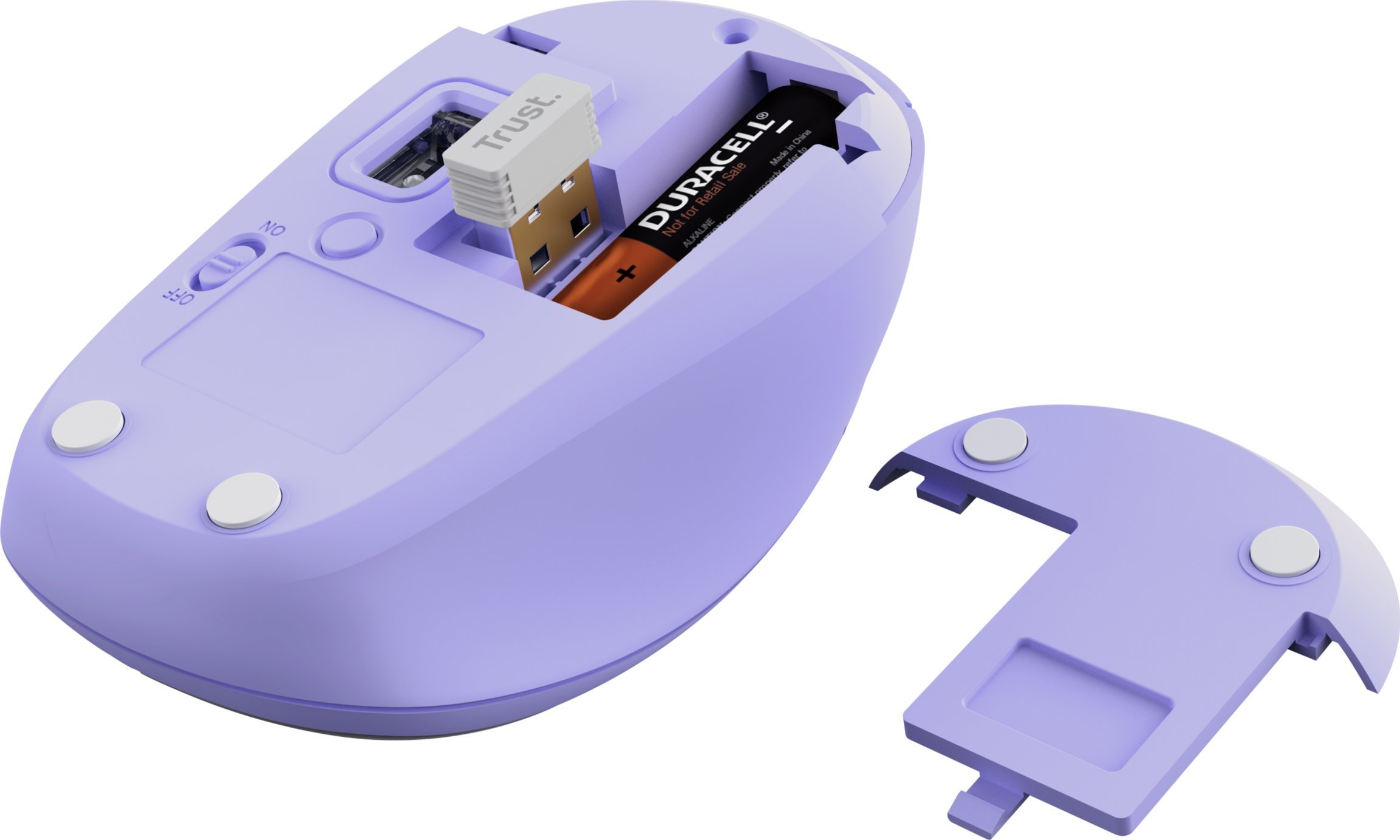 Maus pa kabllo Trust Yvi Plus, optik 1600 DPI, RF dhe Bluetooth, vjollcë