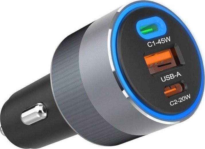 Karikues makine Forcell F-Energy Alu, 65W, 2x USB C 1x USB A, gri