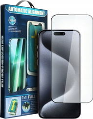 Xham mbrojtës 5D për ekran iPhone 16, ngjitje e plotë, transparent
