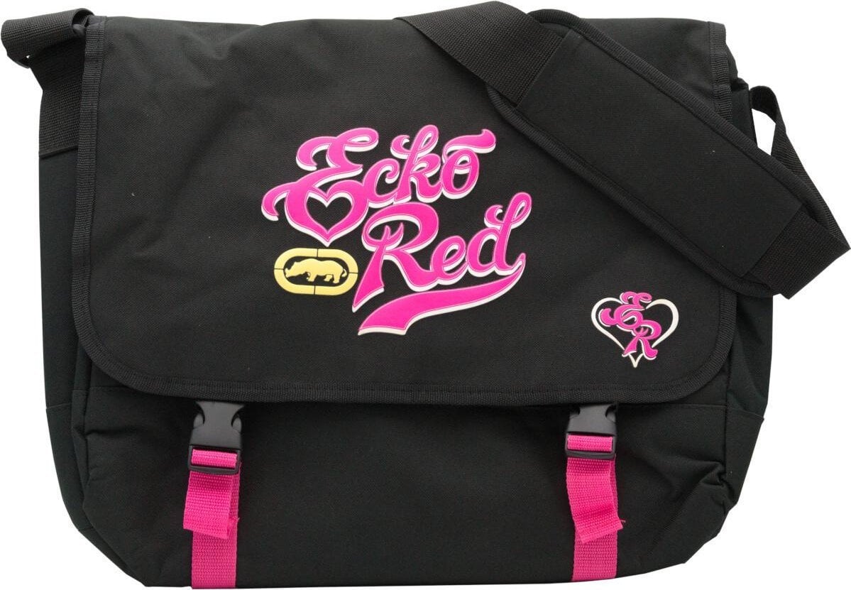 Çantë laptopi Ecko Red, 17", me rrip shpatulle, e zezë me rozë
