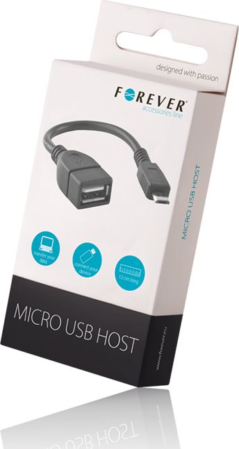 Adapter Micro USB në OTG, 1 portë USB, i zi