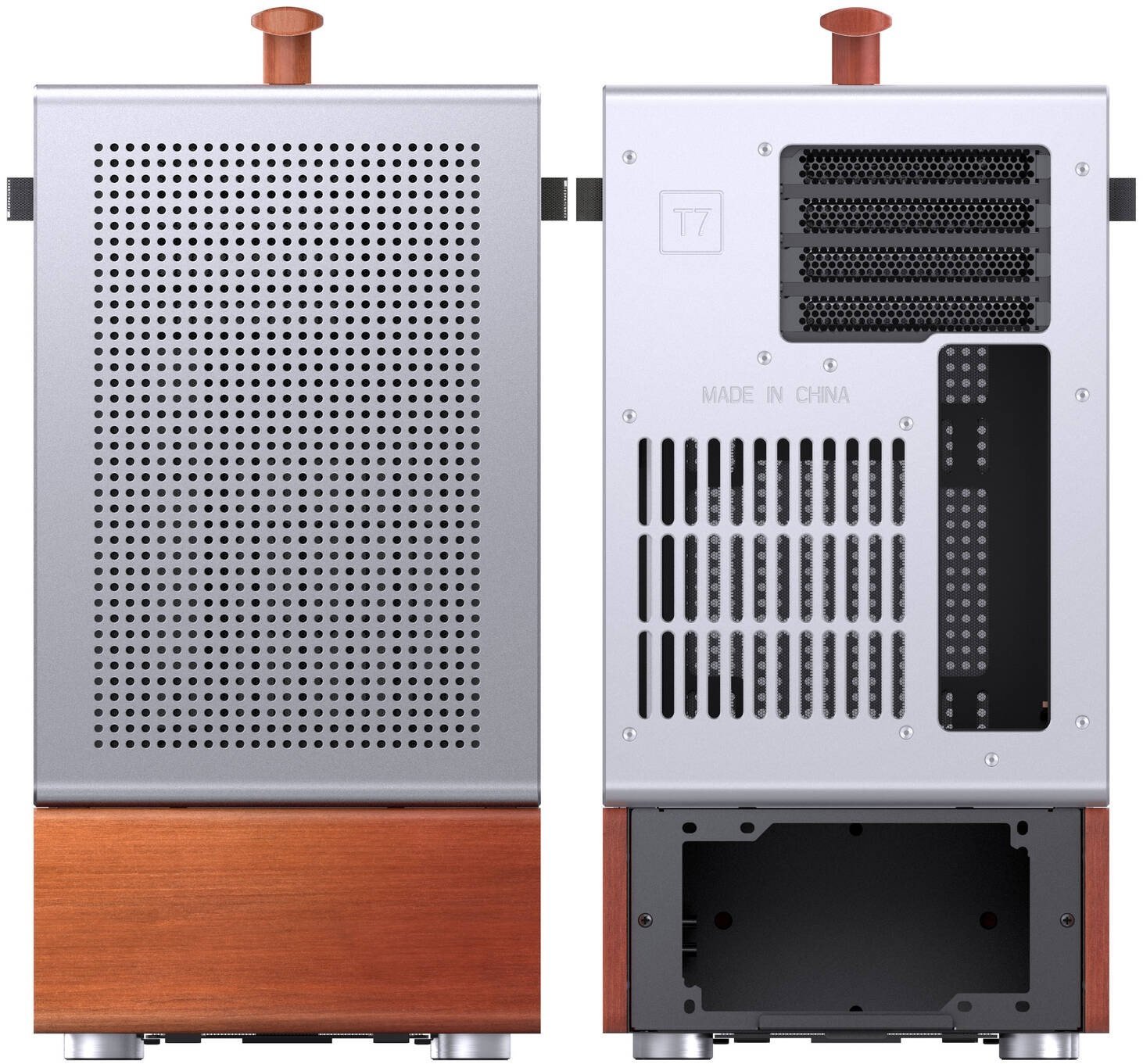 Kuti PC Jonsbo T7, MIDI Tower MATX, xham i temperuar, argjend