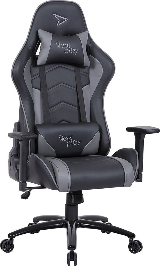 Karrige gaming Steelplay SGC01, ergonomike, e zezë gri
