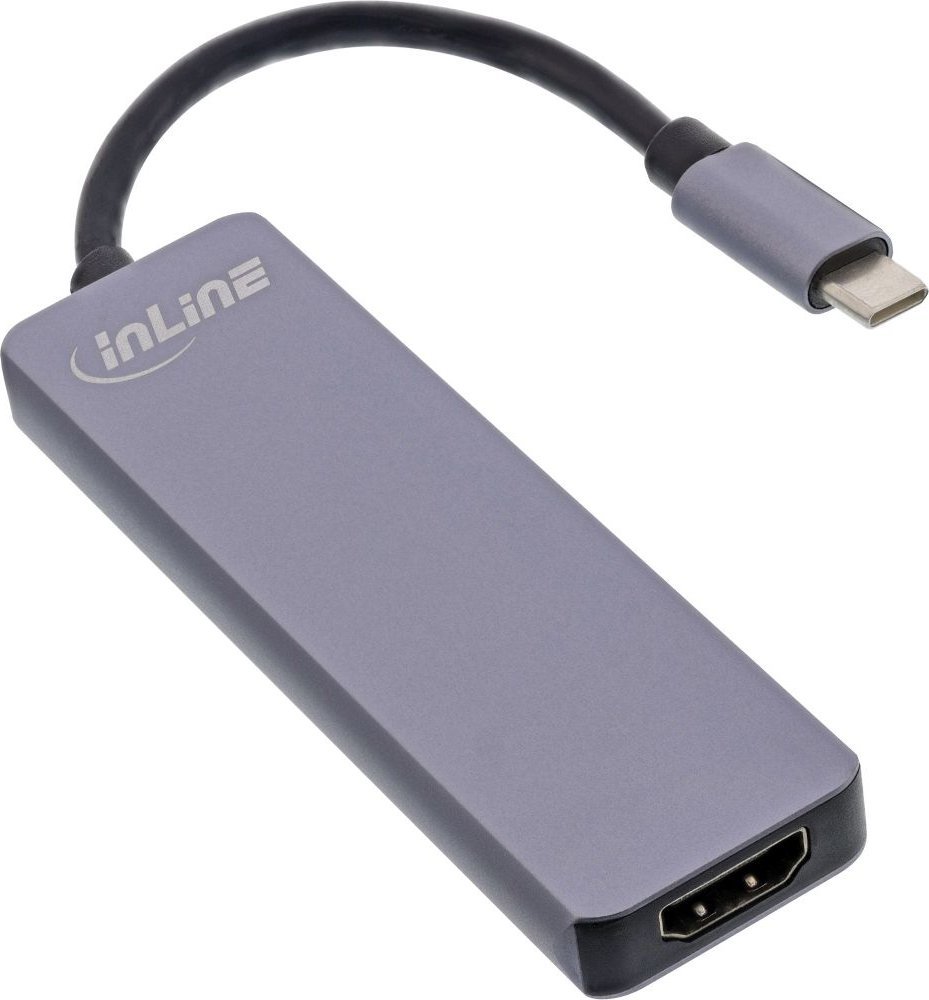 Hub USB InLine Multi-hub, USB 3.2 Gen 1, HDMI 4K, gri