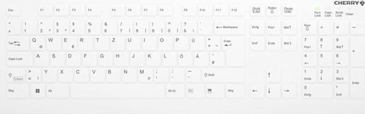 Tastierë CHERRY AK-C8112, USB, QWERTY, e bardhë