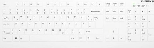 Tastierë CHERRY AK-C8112, USB, QWERTY, e bardhë