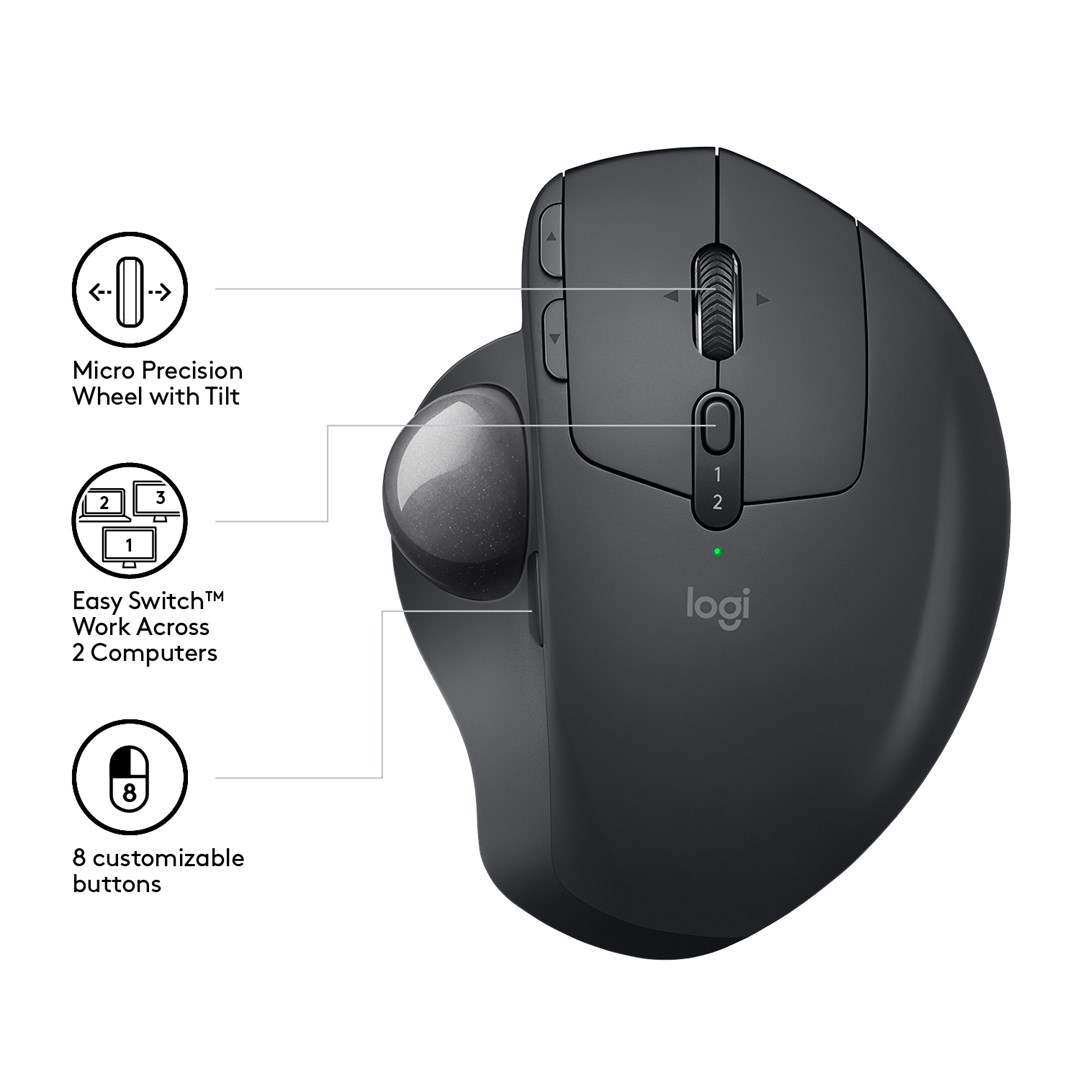 Maus Logitech MX Ergo, RF Wireless+Bluetooth, ergonomik, i zi