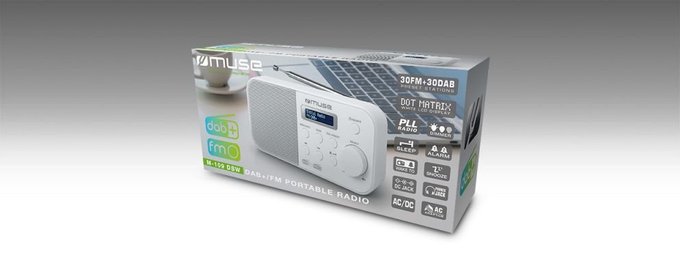 Radio kompakte Muse M-109 DBW, portative, e bardhë