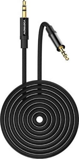 Kabllo audio Denmen DX03, stereo 3.5 mm jack to jack, 1 m, e zezë
