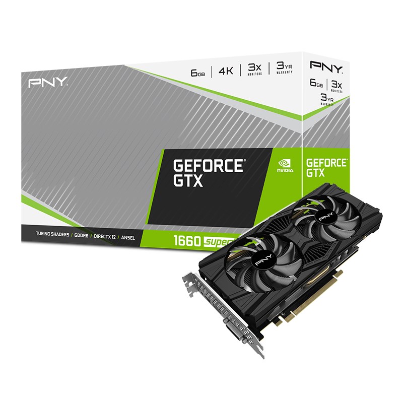 Kartë grafike PNY Technologies NVIDIA GeForce GTX 1660 SUPER, 6 GB GDDR6, VCG16606SDFPPB