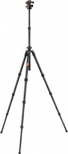 Trepod kamerash K&amp;F Concept 64, 1.6m, fibër karboni, kokë sferike 360°, i zi