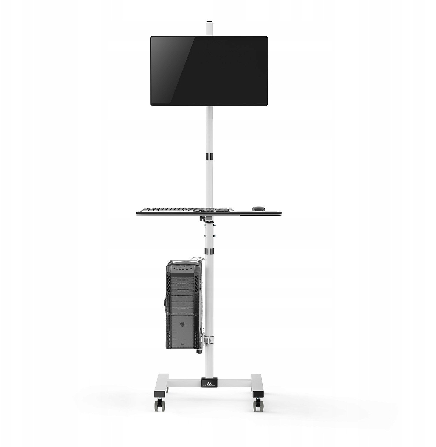 Stacion kompjuteri me rrota Maclean MC-793, për monitor 17–32", deri 20kg, i bardhë