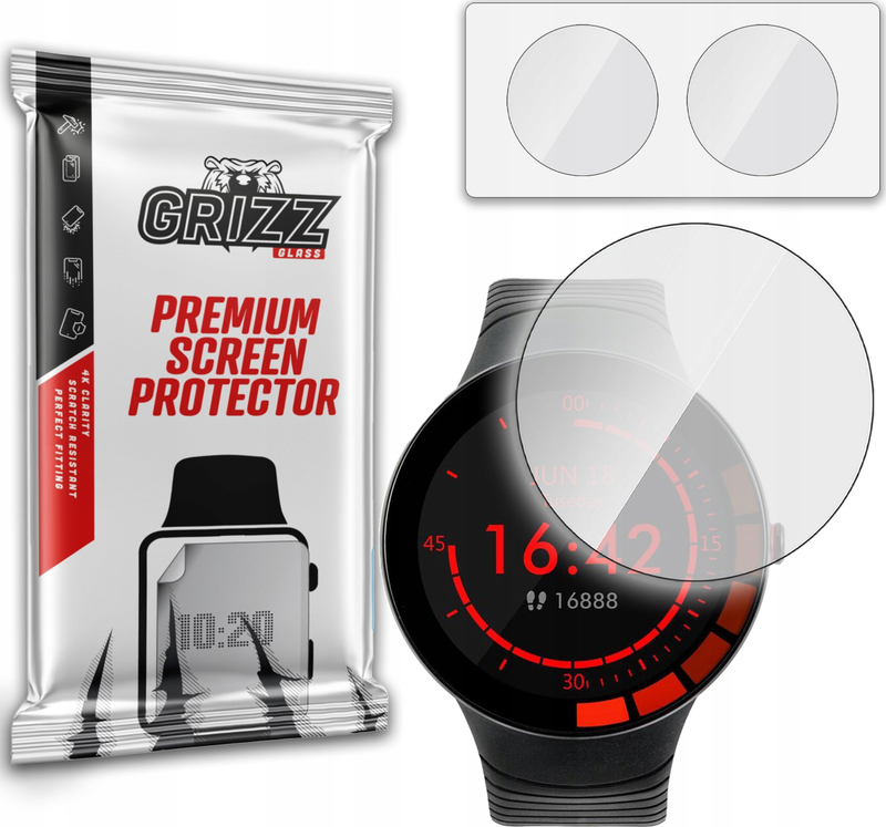 Xham mbrojtës hibrid Grizz Watchmark WE3, komplet 2 copë, transparent