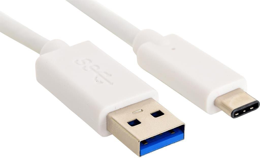 Kabllo Sandberg (136-15), USB-C - USB-A, 1m, e bardhë