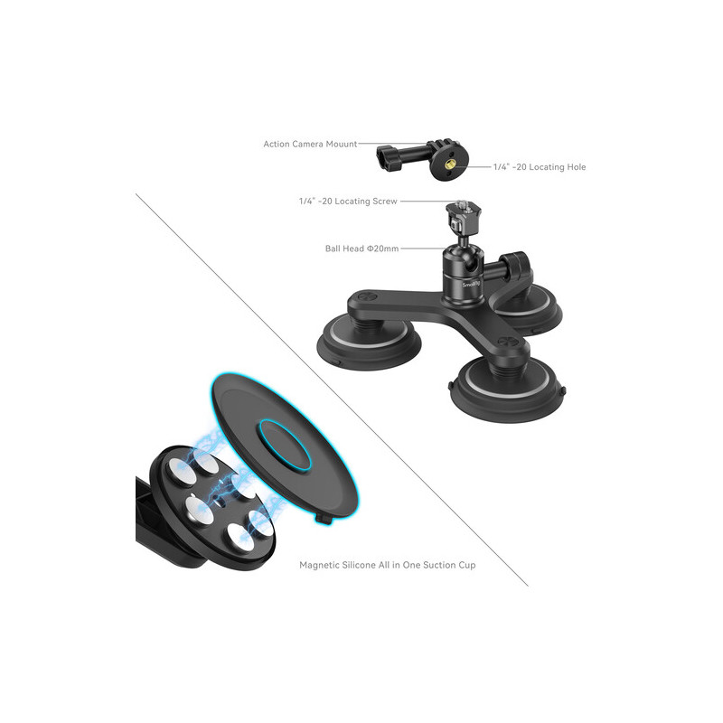 Mbajtës magnetik Triple SmallRig për kamerat e aksionit