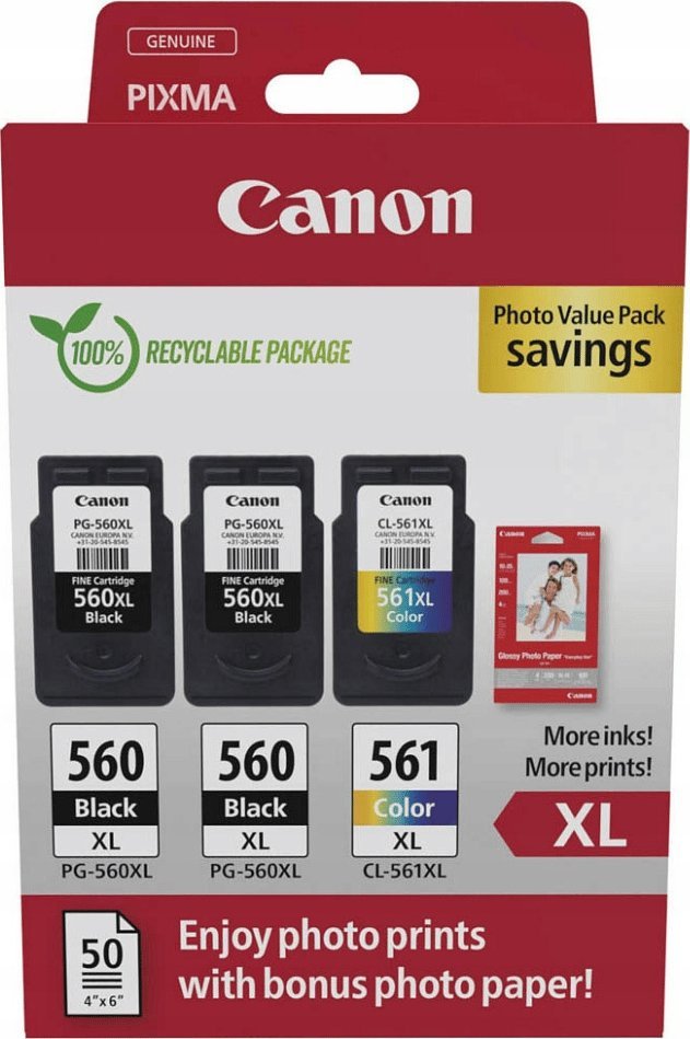 Kartutxhë boje Canon PG-560XL x2 CL-561XL, set 3 copë, për Canon Pixma TS535x TS545x TS745x