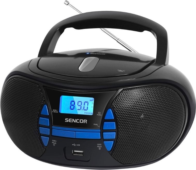 Radio kasetofon portativ Sencor SPT 2700 BK, CD MP3 USB Bluetooth, i zi blu
