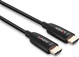 Kabllo HDMI Lindy Fiber Optic Hybrid, 15m, HDMI 2.1, e zezë