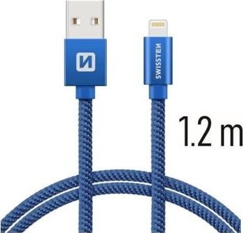Kabllo USB Lightning Swissten Textile 71523208, 1.2m, blu