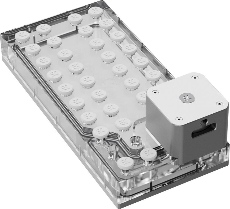 Distroplate për ftohje uji EK Water Blocks EK QuantumX Loophole D5 PWM, me pompë D5, argjend