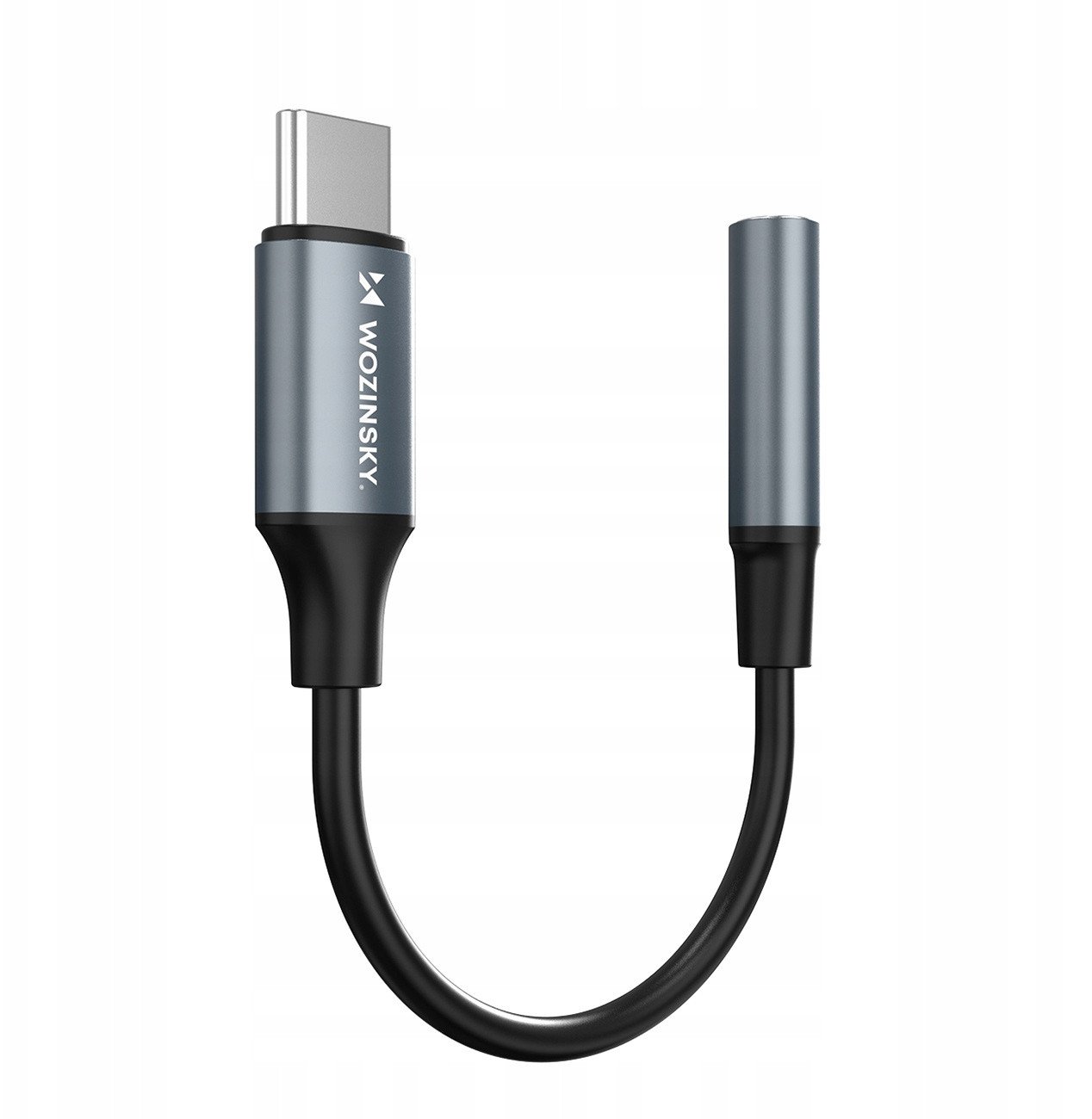 Adapter audio Wozinsky WACM-01, USB-C në 3.5mm, i zi