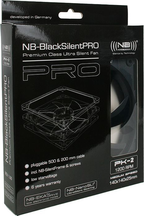 Ftohës Noiseblocker BlackSilent Pro PK2, 140 mm