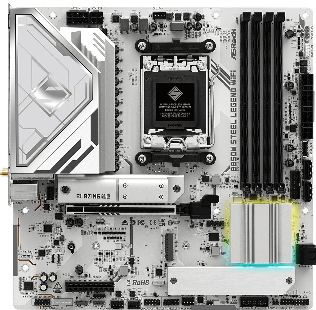 Motherboard Asrock B850M Steel Legend WiFi, AMD AM5, DDR5, Micro ATX 2